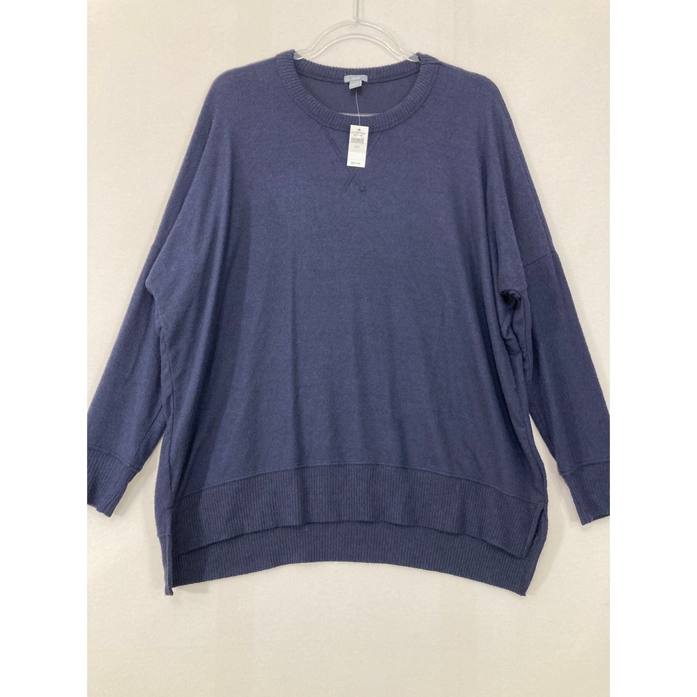 New Aerie Oversized Crewneck Sweatshirt size Small Navy Cozy Knit Loungewear